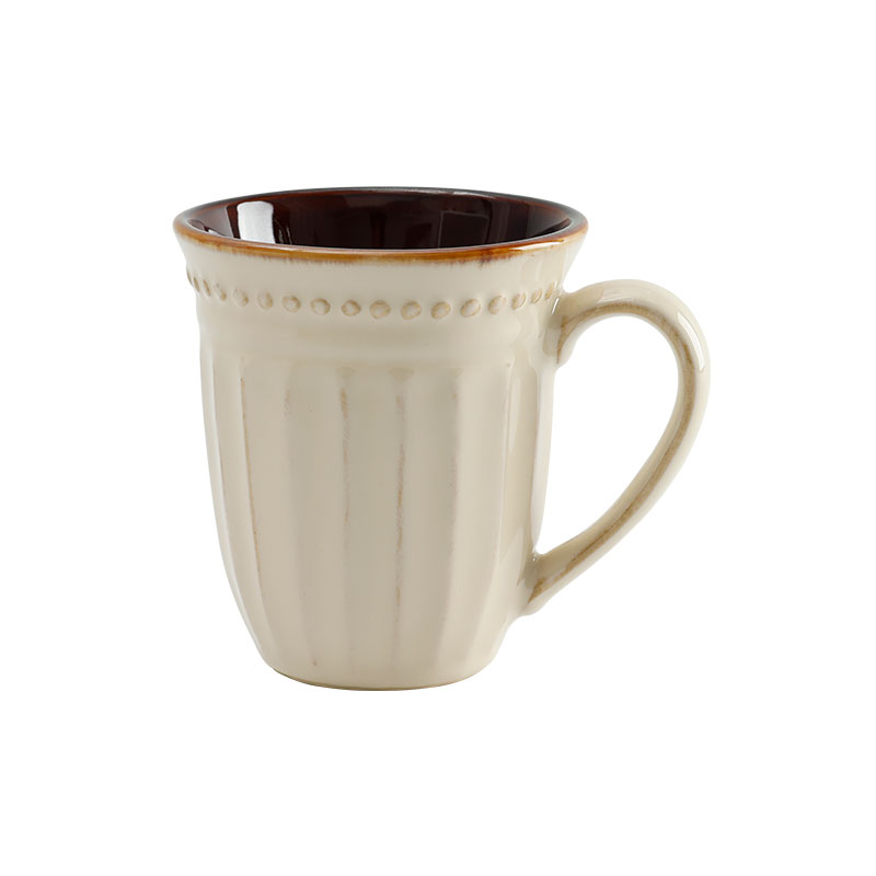mug with Beige and brownish red